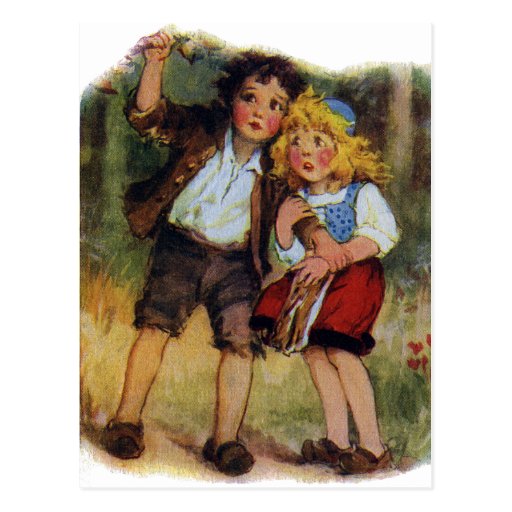 Hansel And Gretel Lost In The Woods Postcard Zazzle