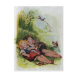 Hansel and Gretel Sleeping in the Woods Post Card