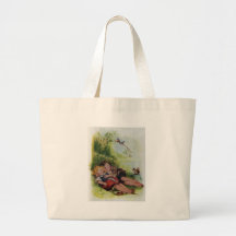 Hansel and Gretel Sleeping in the Woods Tote Bag