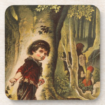 Hansel Entering the Woods with Breadcrumbs Drink Coasters