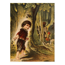 Hansel Entering the Woods with Breadcrumbs Post Card