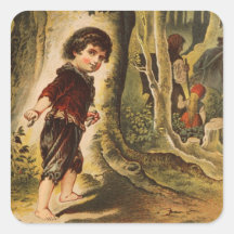 Hansel Entering the Woods with Breadcrumbs Square Sticker