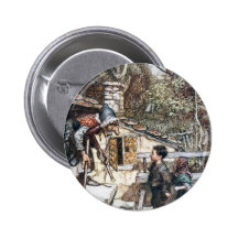 Hansel & Grethel meet the Witch Pinback Buttons