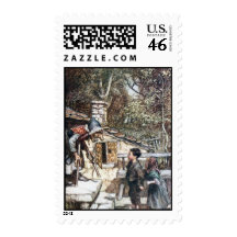 Hansel & Grethel meet the Witch Postage Stamps