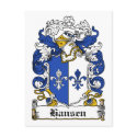 Hansen Family Crest postcards by coatsofarms Hansen Family Crest postcards