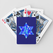 Hanukkah Blue Paint Splatter Jewish Star Card Decks