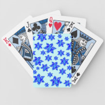 Hanukkah Blue Paint Splatter Jewish Stars Bicycle Card Deck