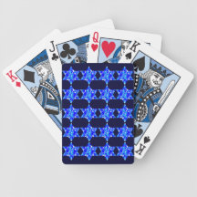 Hanukkah Blue Paint Splatter Jewish Stars Bicycle Card Deck