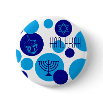 Hanukkah Bubble Dots buttons by JuJuGarden Hanukkah Bubble Dots buttons