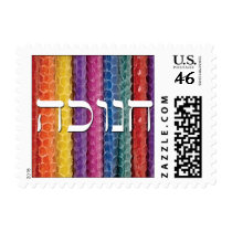 Hanukkah Candles Square Postage stamps