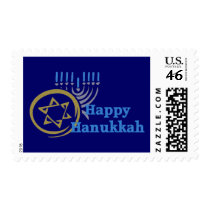 Hanukkah Gelt and Menorah Tees and GIfts postage