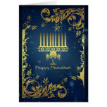 hanukkah holiday card with menorah
