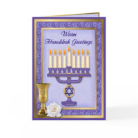 Hanukkah Menorah Blessings card