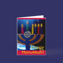 Hanukkah Menorah Card-Colors by lorenkaplan Hanukkah Menorah Card-Colors