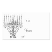 Hanukkah Menorah Gift Tags business cards