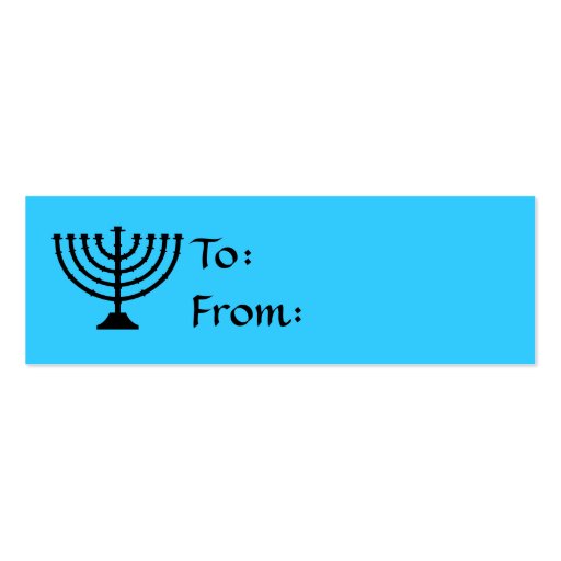 Hanukkah Menorah Gift Tags Business Card Templates