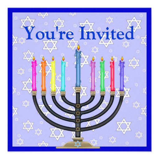 Hanukkah Menorah Invitation
