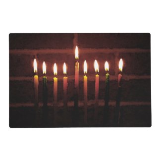 Hanukkah Menorah Laminated Placemat