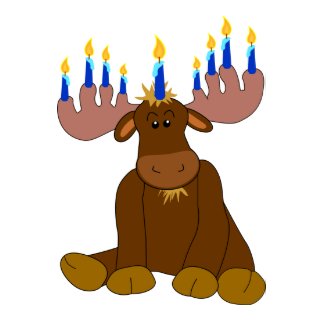 Hanukkah moose with candles