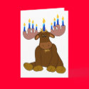 Hanukkah Menorah Moose Card