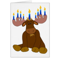 Hanukkah Menorah Moose Card
