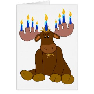 Hanukkah Menorah Moose Card