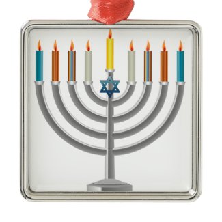 Hanukkah menorah ornament
