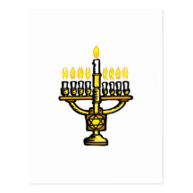 Hanukkah Menorah Postcard