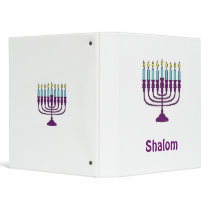 Hanukkah Menorah Shalom 3 Ring Binder