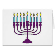 Hanukkah Menorah Shalom Greeting Cards