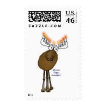 Hanukkah moose! postage stamp