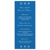Hanukkah Motif blue Dinner Menu Invite