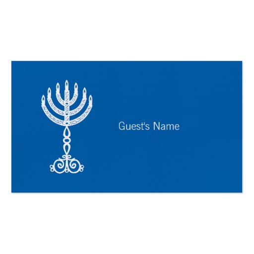 Hanukkah Motif blue Place Card Business Card (front side)