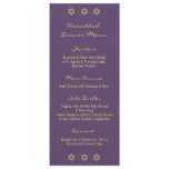 Hanukkah Motif purple Dinner Menu Invitation