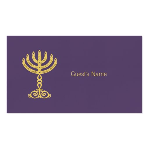 Hanukkah Motif purple Place Card Business Card Templates (front side)