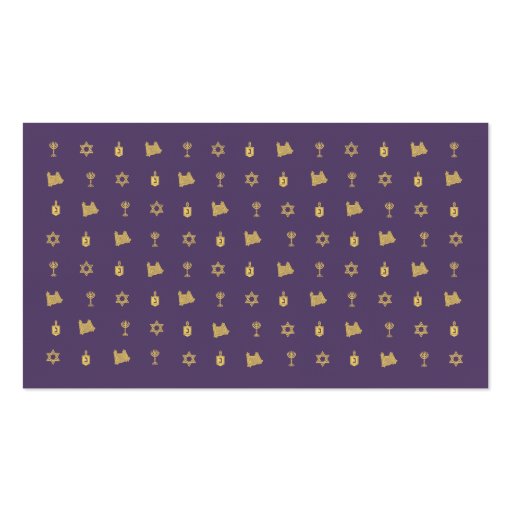 Hanukkah Motif purple Place Card Business Card Templates (back side)