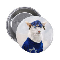 Hanukkah Payot Cat Holiday Button buttons