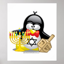 Hanukkah Penguin Print
