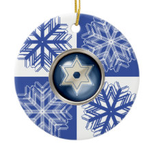 Hanukkah Snowflake Star of David Holiday ornament