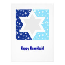 Hanukkah Star of David Snowflake Personalized Announcements at Zazzle