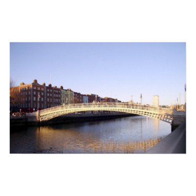 Ha'penny Bridge : Dublin Ireland Print by irish_gifts