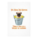 Happier Than a Pug in a Bucket of Custard Stationery Paper