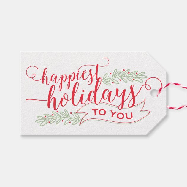 Happiest Holidays Script Gift Tags Pack Of Gift Tags