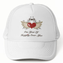 Happily Ever After First Wedding Anniversary Cap hats by WeddingTeesGifts Happily Ever After First Wedding Anniversary Cap hats