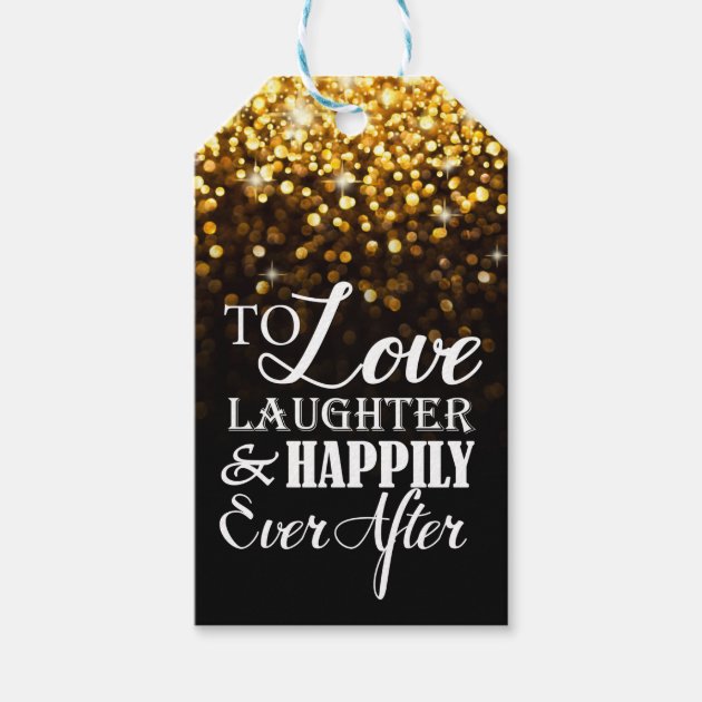 Happily Ever After Monogram Hollywood Glam Wedding Pack Of Gift Tags-0