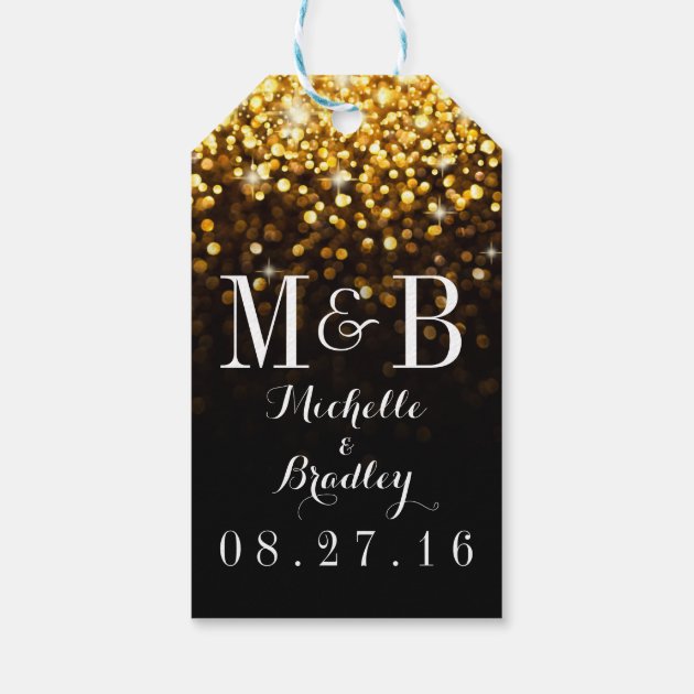 Happily Ever After Monogram Hollywood Glam Wedding Pack Of Gift Tags-1