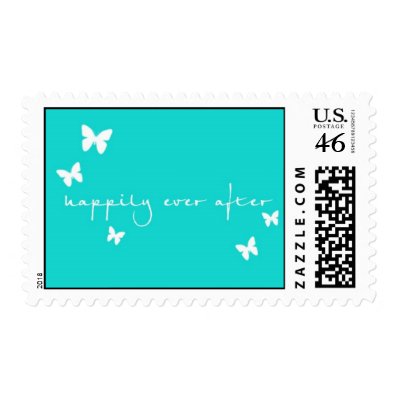 Happily Ever After stamp with butterflies