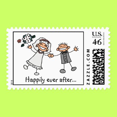 Happily Ever After wedding stamps by wedding_tshirts