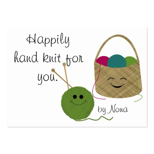 Happily Hand Knit Hang Tag Business Card Template