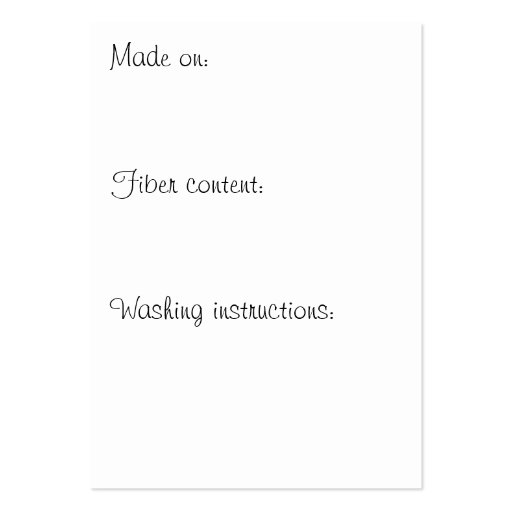 Happily Hand Knit Hang Tag Business Card Template (back side)